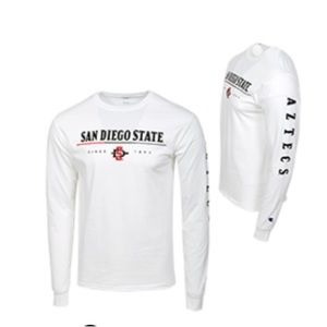 SDSU white long sleeve tee. NWT. Men medium.